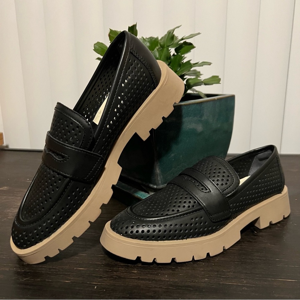 y2k Chunky Platform Lug Sole Loafers with cutout leather